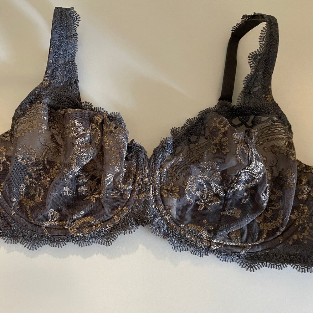 Lunaire Grey Lace Bra Size 38D